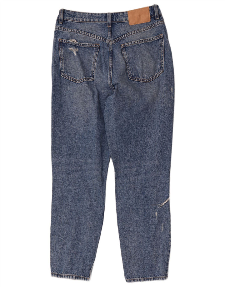 Zara Jean droit vieilli pour femme EU 40 Medium W30 L27 Bleu Coton