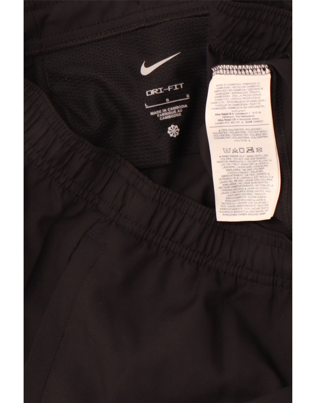NIKE Pantalon de survêtement Dri Fit pour femme UK 14 Large Noir Polyester