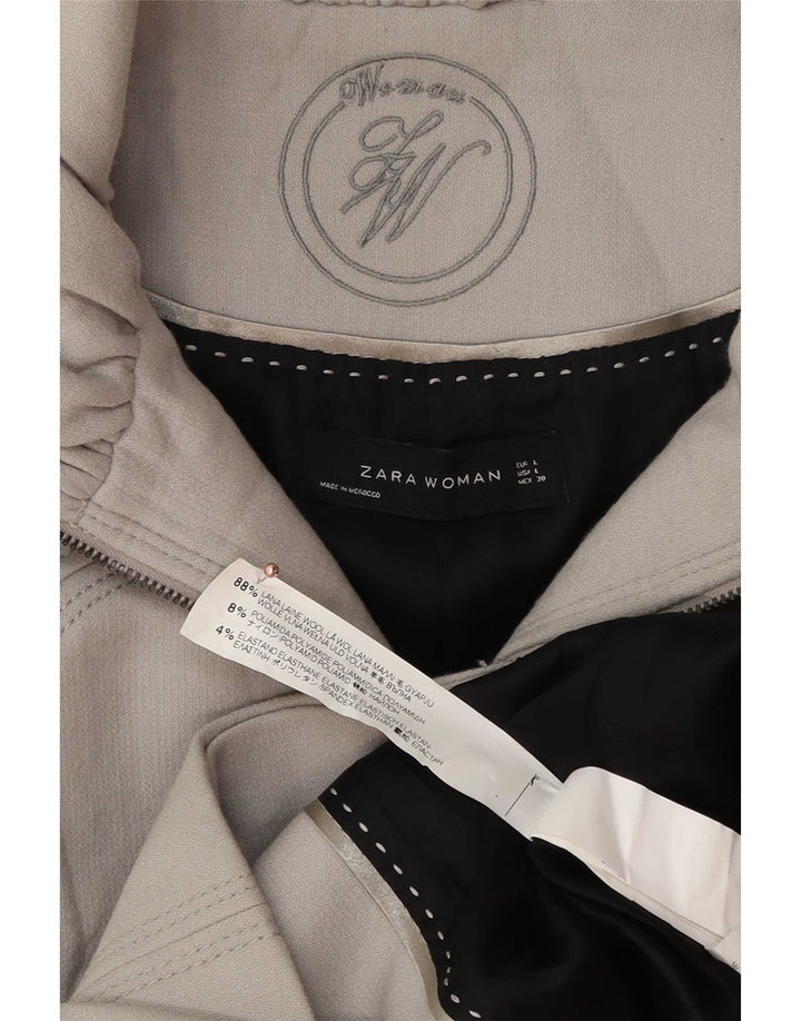 Zara Femme Pardessus UK 14 Grande Laine Grise