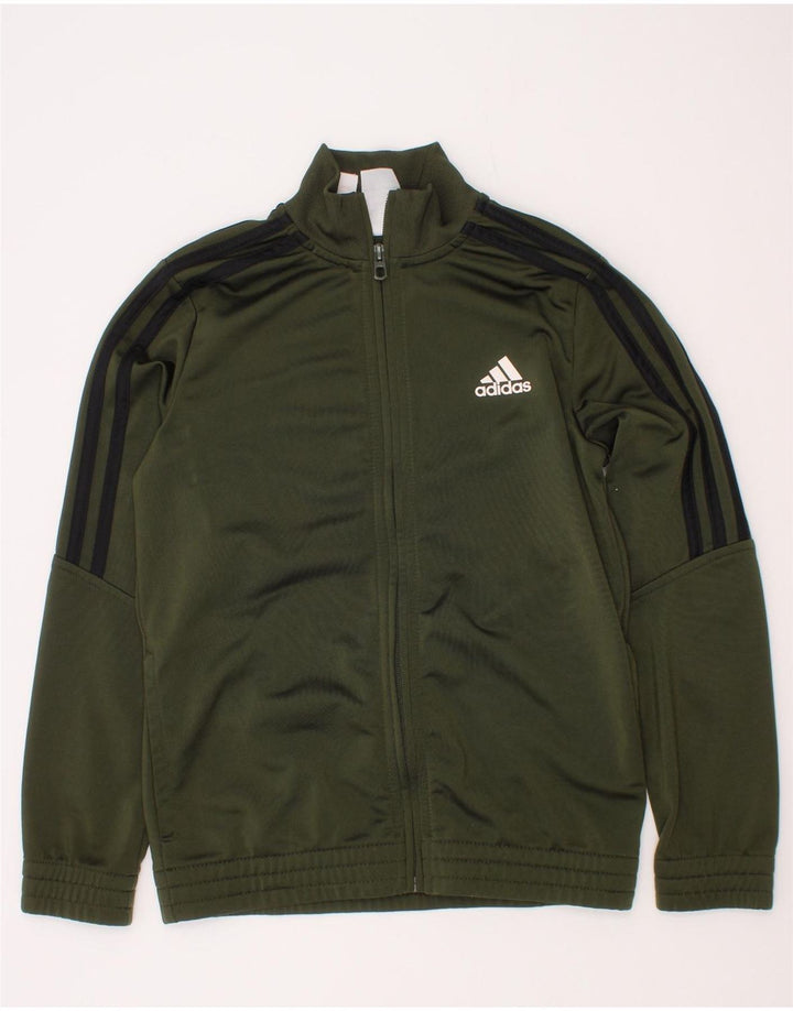 Adidas Veste de Survêtement Garçon 9-10 Ans Kaki Polyester