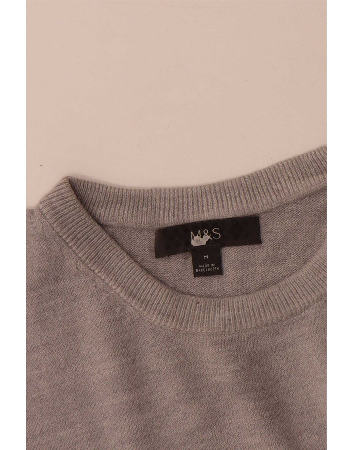 Marks & Spencer Pull Col Ras du Cou Homme Gris Moyen Acrylique