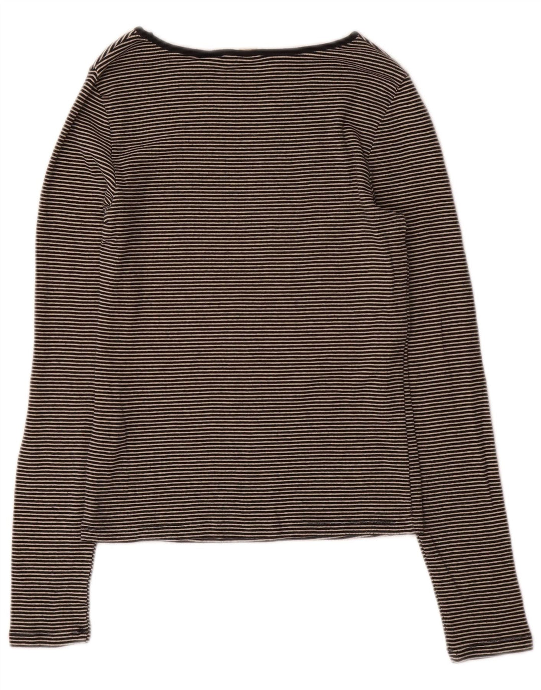 Levi's Top à manches longues pour femme UK 12 Gris moyen en coton à fines rayures