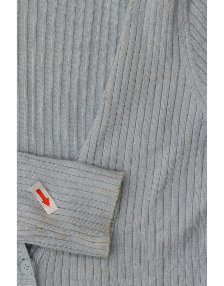 Zara Cardigan Femme Pull UK 12 Rayonne Bleu Moyen