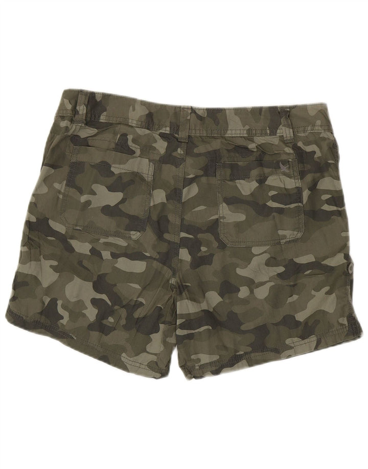 EDDIE BAUER Short Chino Femme US 12 Large W36 Kaki Camouflage Coton
