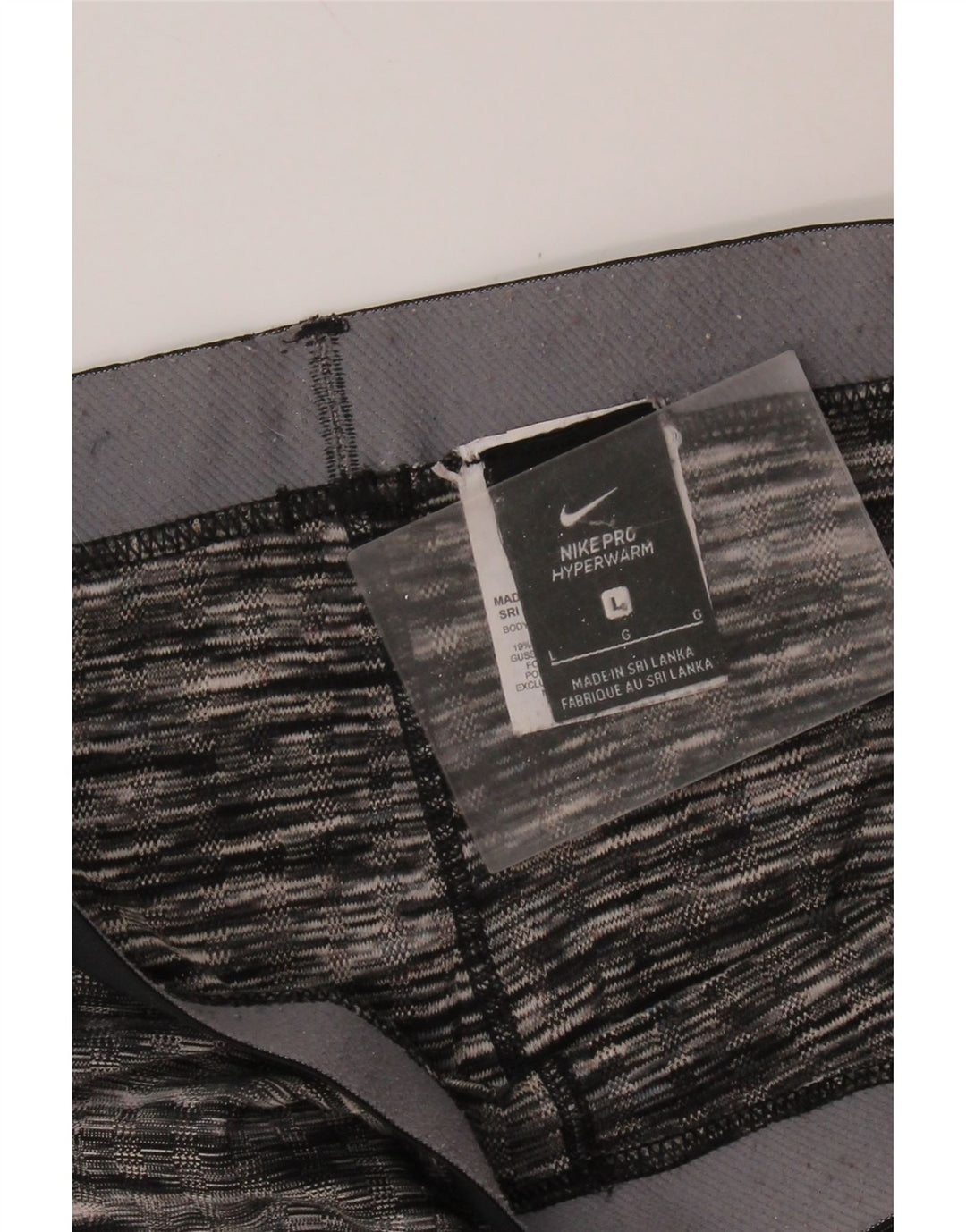 NIKE Leggings graphiques pour femmes UK 14 Grand polyester rayé noir