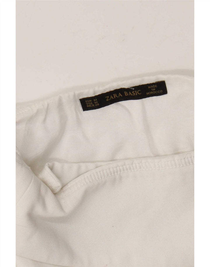 Zara Femme Mini Jupe Portefeuille Moyen W28 Blanc