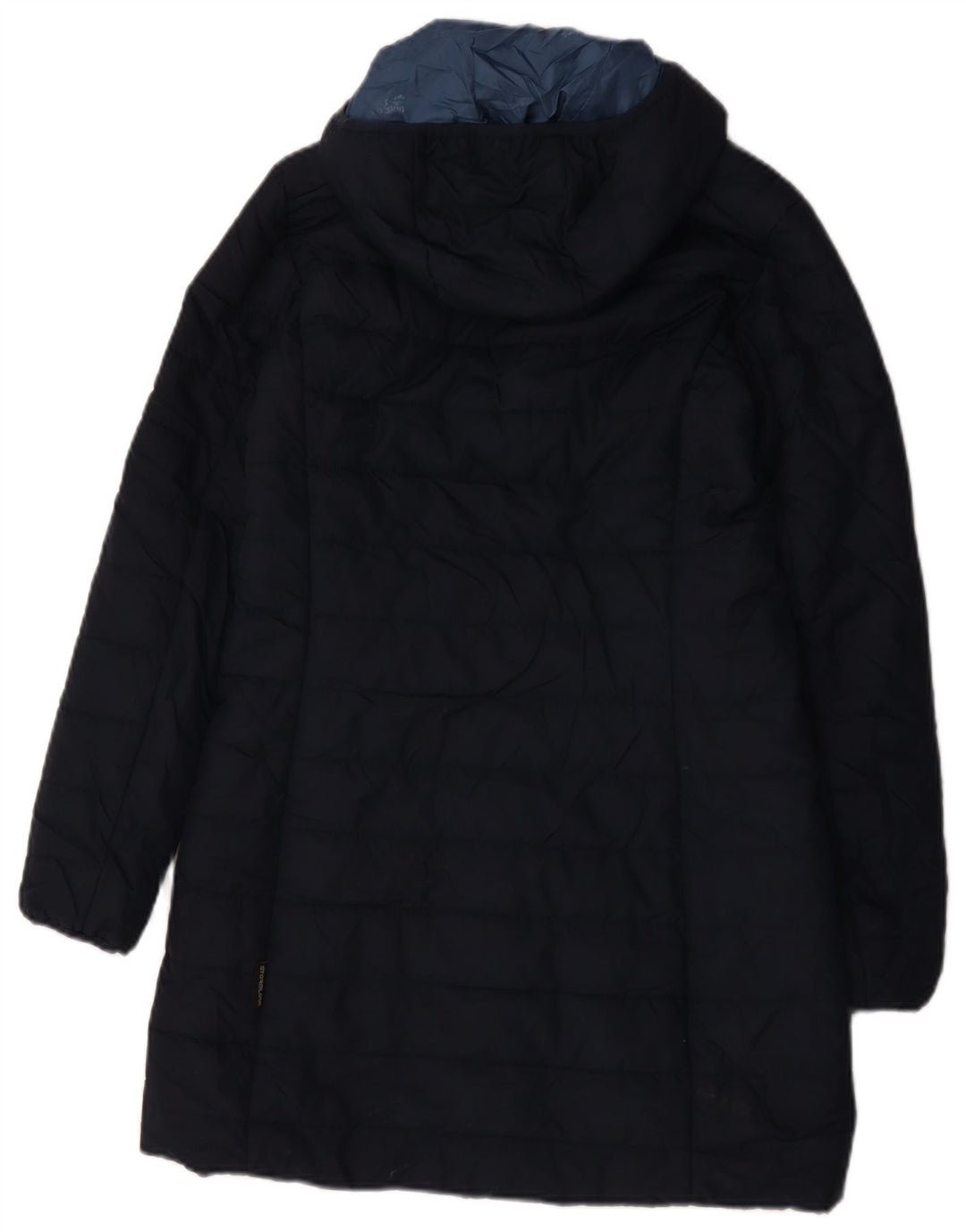 Jack Wolfskin Manteau rembourré à capuche pour femme UK 8/10 Small Bleu marine Polyester