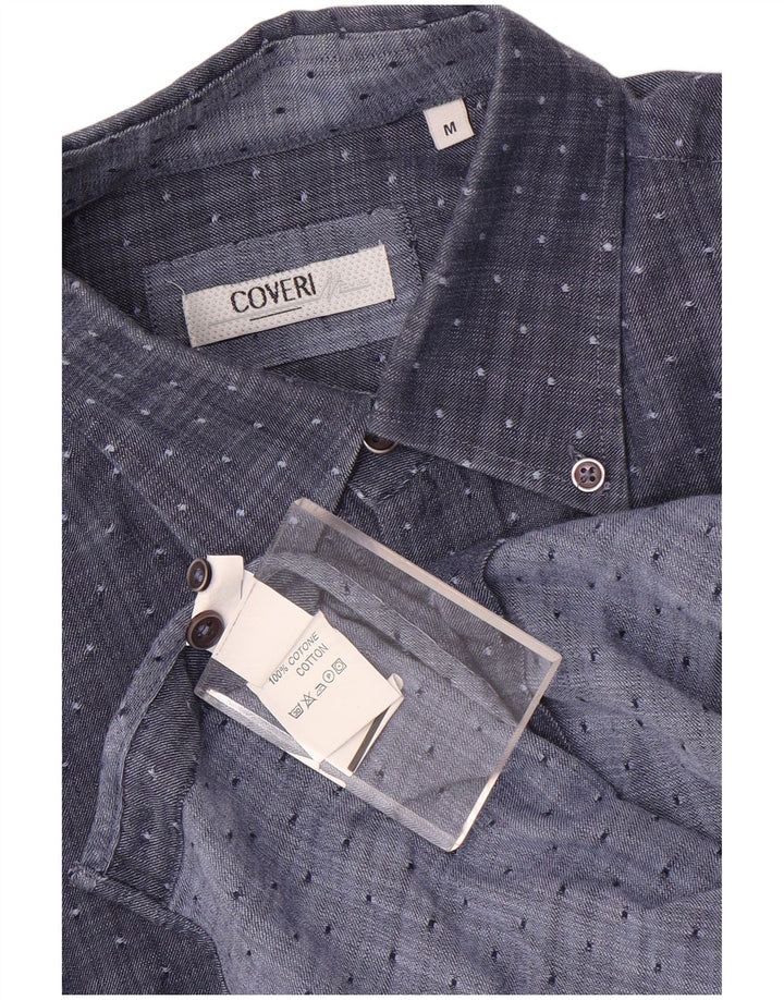 Coveri Chemise Homme Bleu Marine Moyen Coton Tacheté