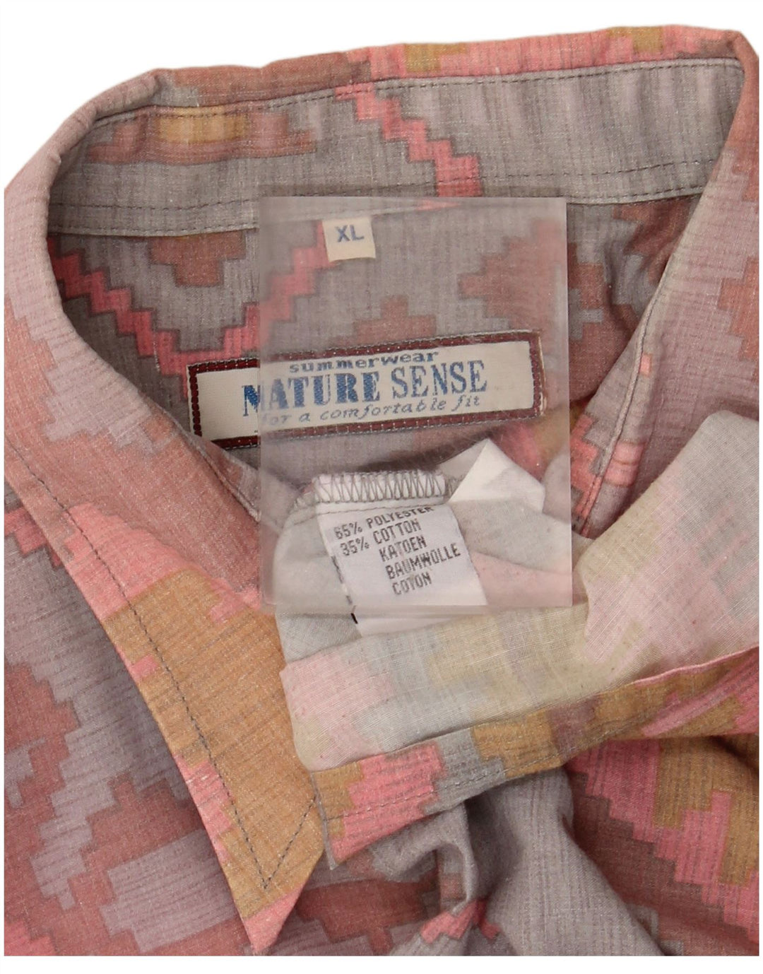 Chemise à manches courtes homme VINTAGE XL polyester géométrique multicolore