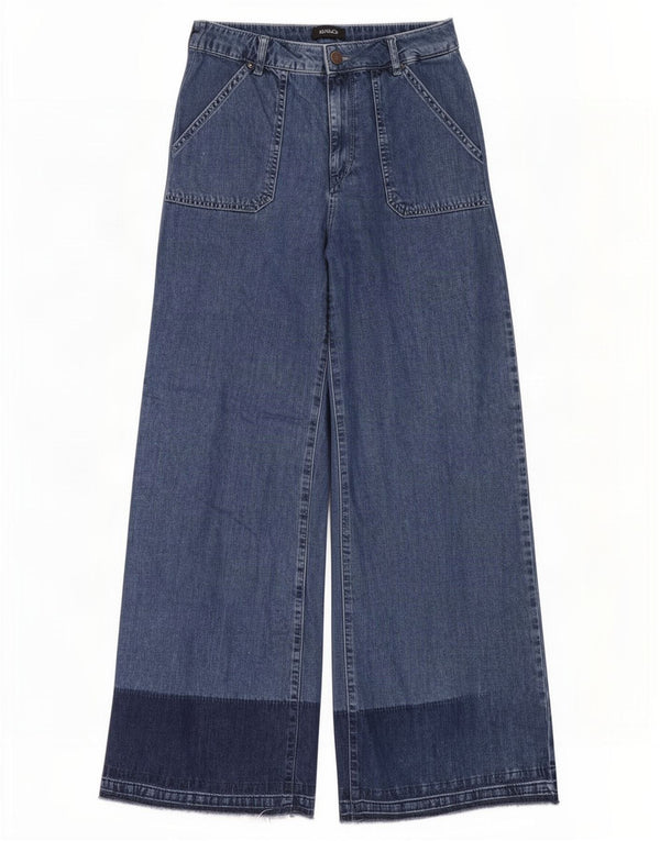 Max&Co. Jean femme taille haute jambe large W28 L30 coton color block bleu