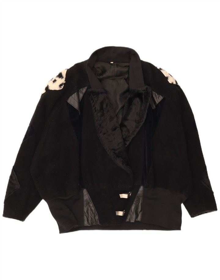 vintage Womens Overcoat Overcoat it 44 Moyen Noir