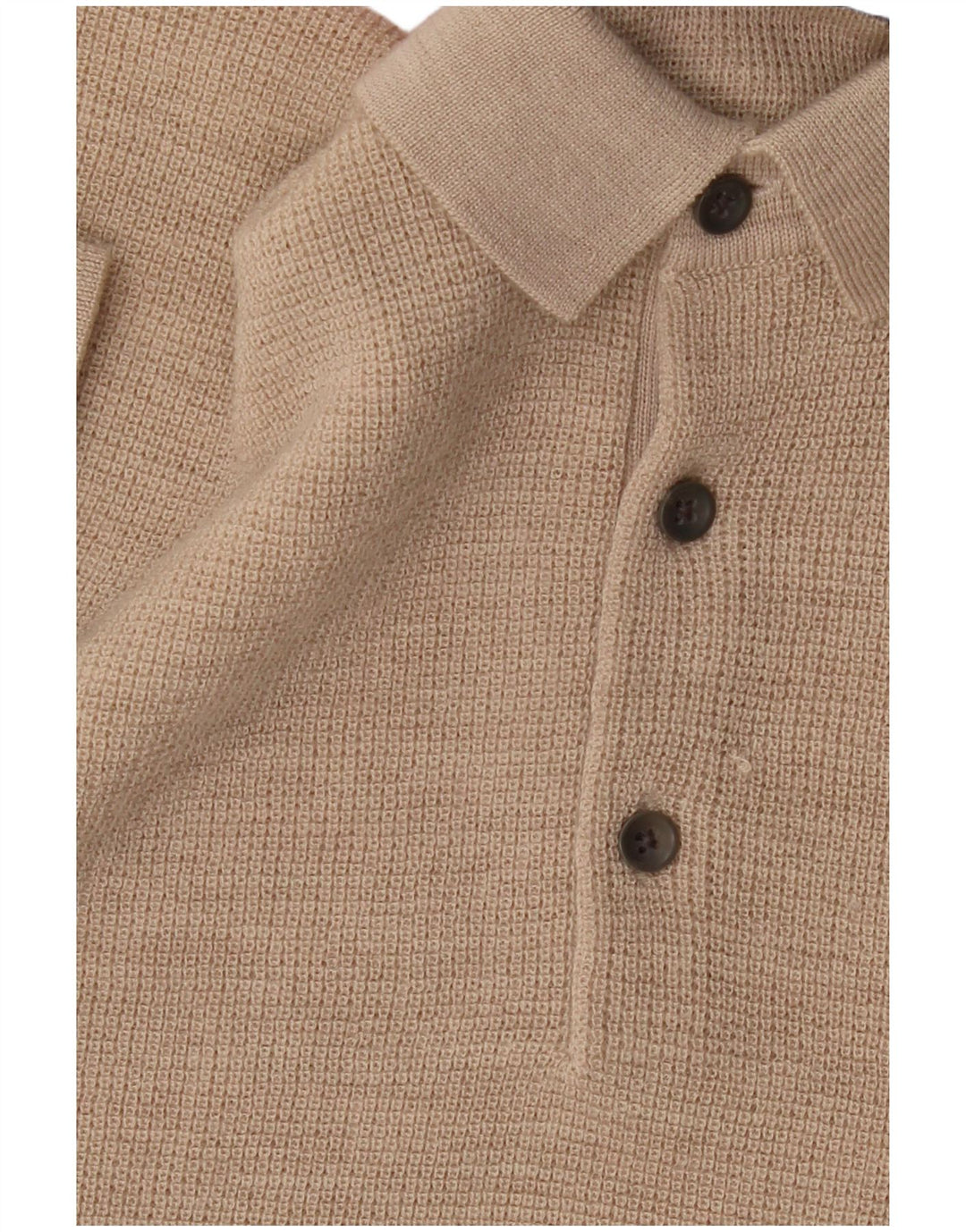 All Saints Pull à manches courtes et col polo pour homme, grand beige
