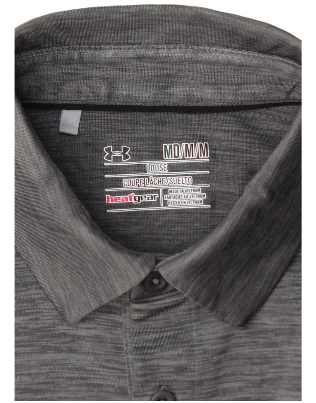 UNDER ARMOUR Polo Heat Gear Homme Gris Moyen Rayé