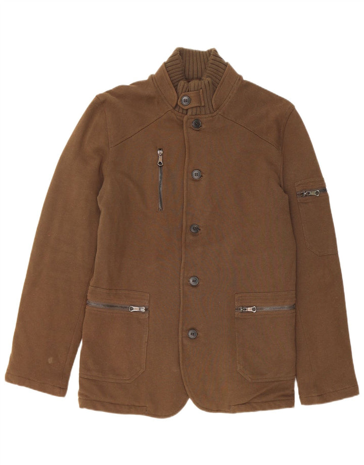 Zara Veste coupe-vent pour homme UK 38 Coton kaki moyen