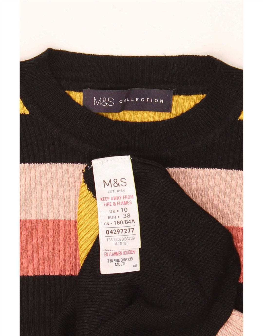 Marks & Spencer Pull ras du cou pour femme UK 10 Small Multicolore