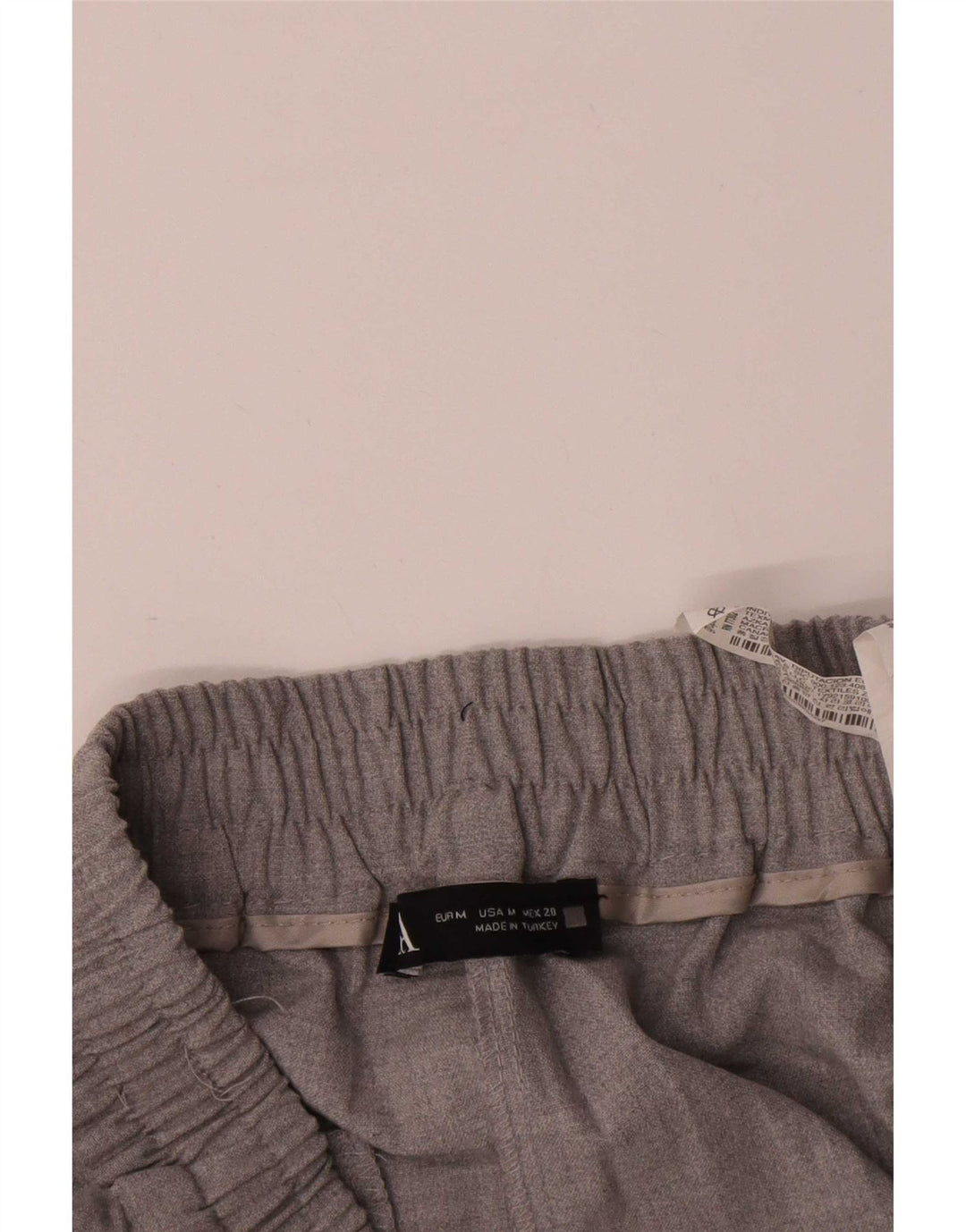 Zara Pantalon décontracté droit pour femme Medium W28 L26 Gris Polyester