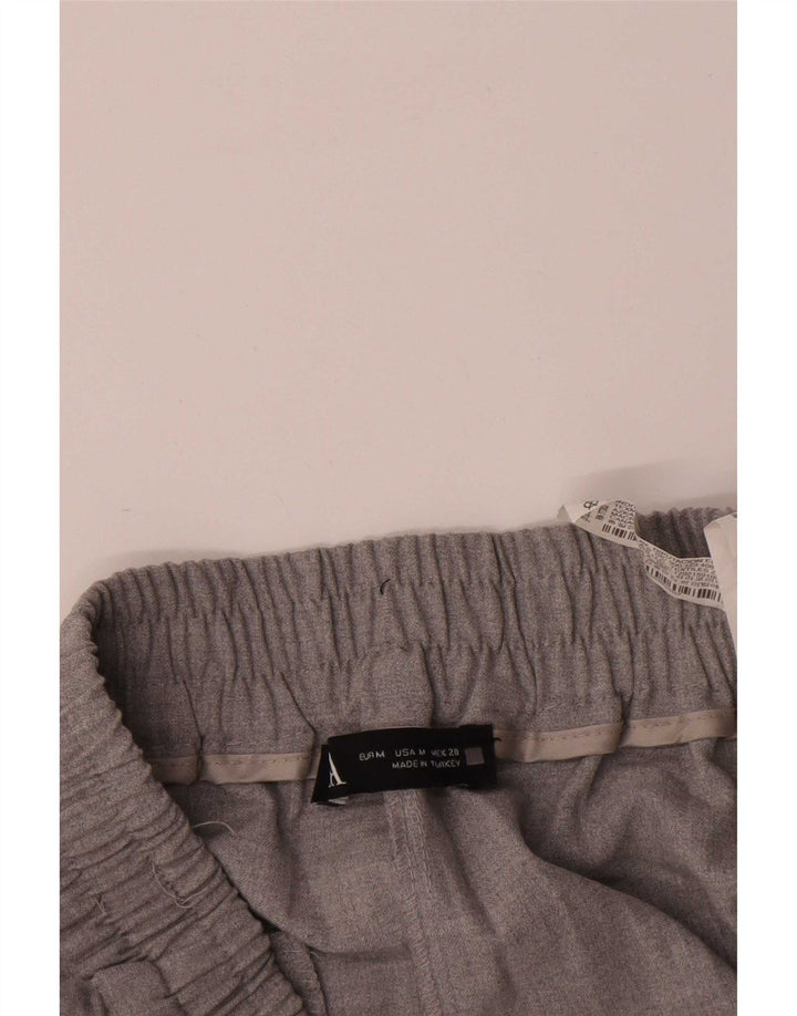 Zara Pantalon décontracté droit pour femme Medium W28 L26 Gris Polyester