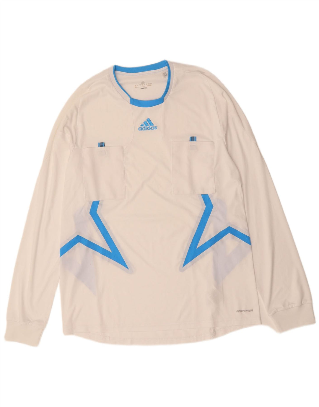 ADIDAS Haut Climacool à manches longues pour homme XL Blanc Colorblock Polyester