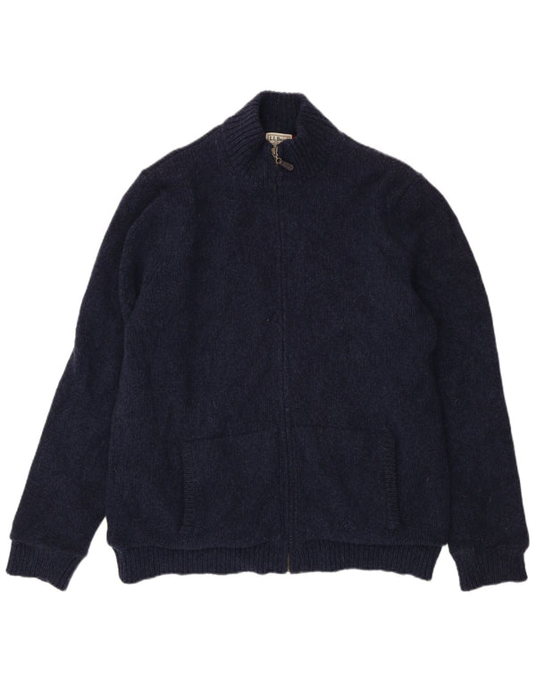 L.L.Bean Cardigan haut pour homme en laine d'agneau bleu marine