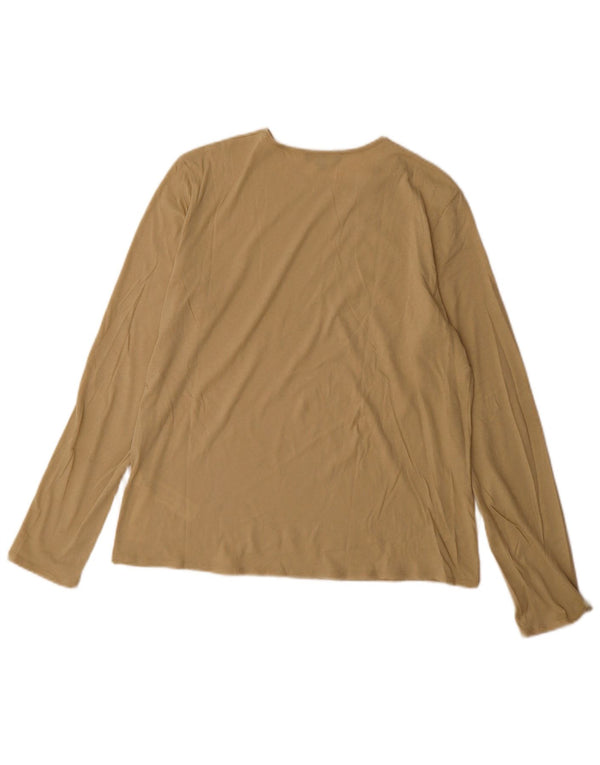 Massimo Dutti Haut à manches longues pour femme en coton beige moyen UK 44