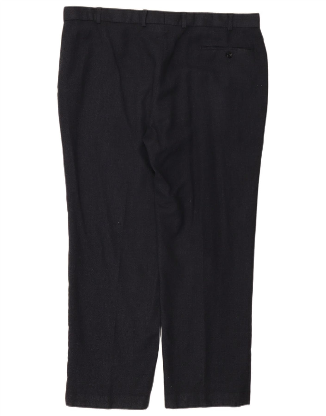 Marks & Spencer Pantalon de Costume Droit Homme W40 L29 Bleu Marine Laine