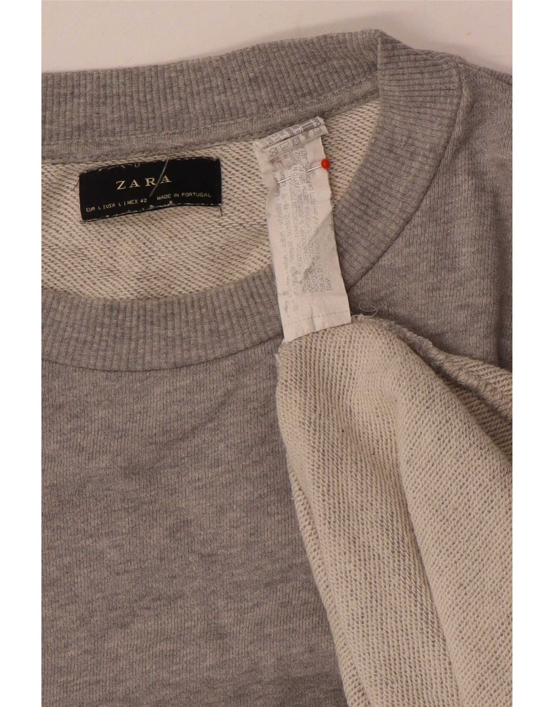 Zara Homme Sweatshirt Jumper Large Gris Moucheté Coton