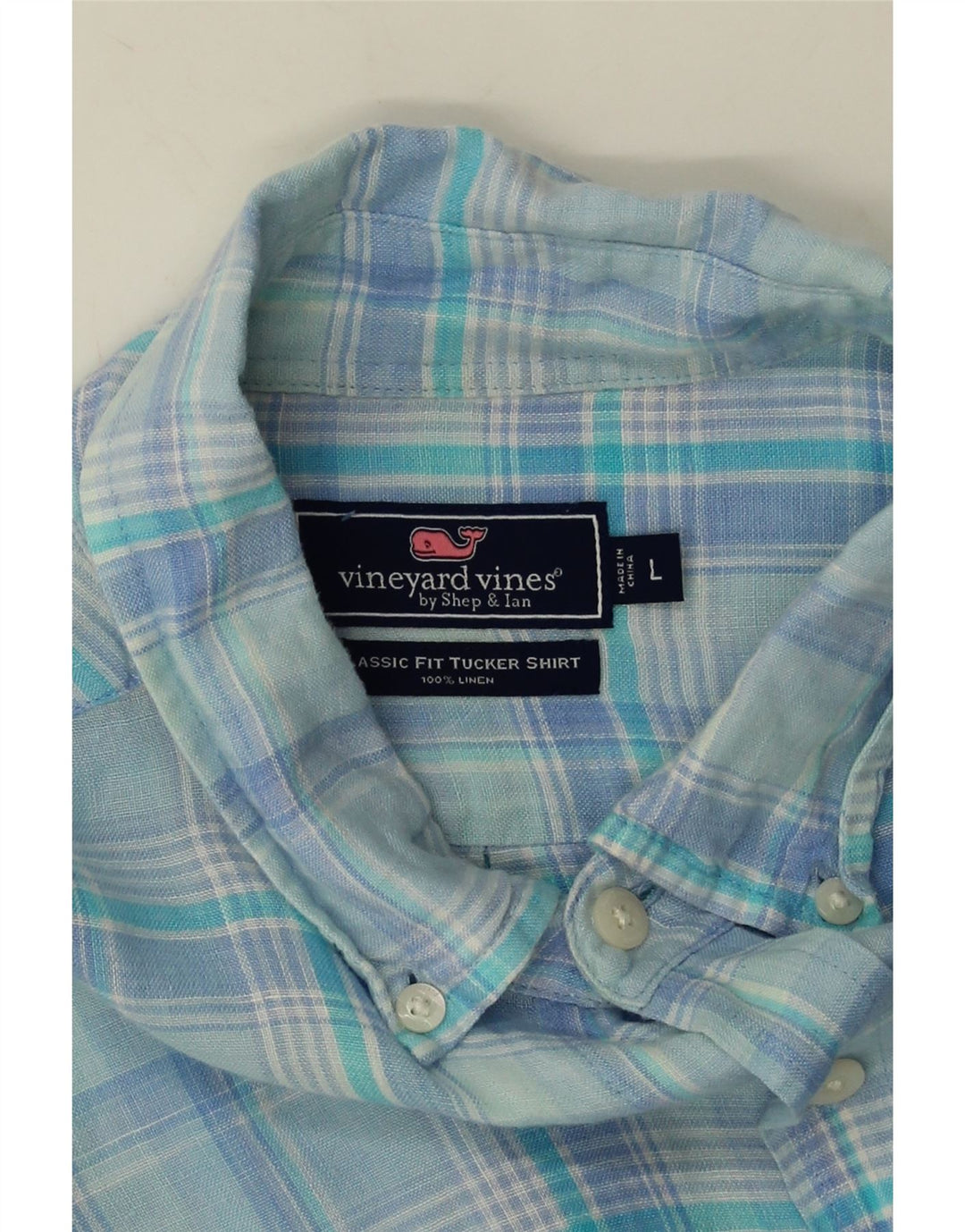 Vineyard Vines Chemise classique pour homme en lin à carreaux bleus