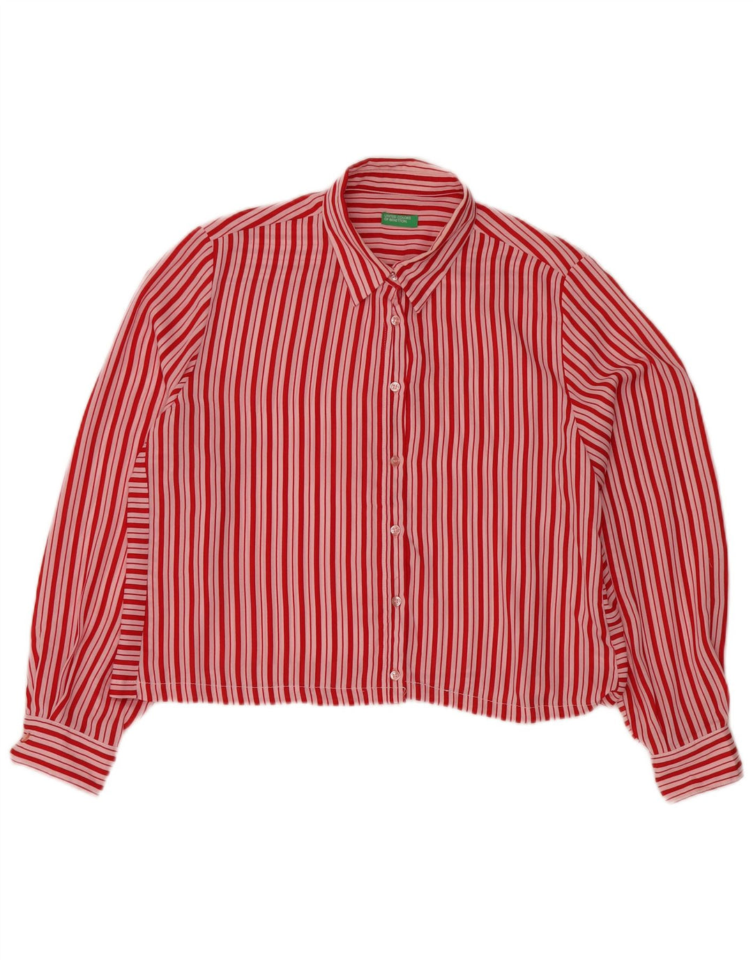 Benetton Chemisier court pour femme UK 18 XL Rouge rayé