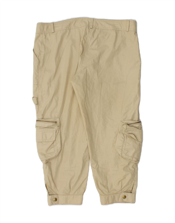 VINTAGE Womens Straight Cargo Capri Trousers W32 L20 Beige Vintage Vintage and Second-Hand Vintage from Messina Hembry 