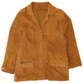 Conbipel Veste blazer en daim à 3 boutons pour femme UK 14 Cuir marron moyen