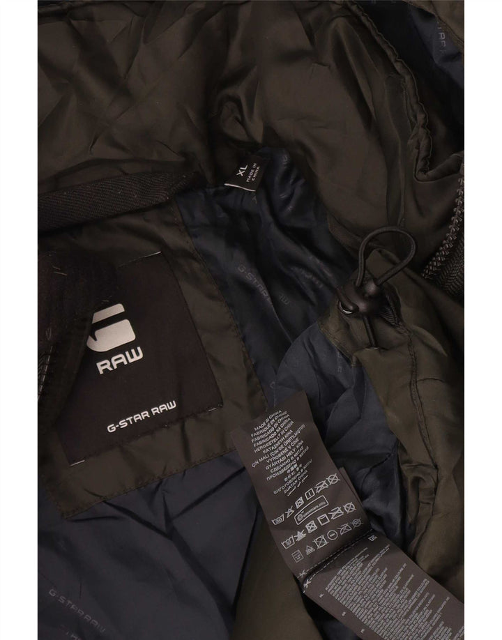 G-Star Veste matelassée à capuche pour homme UK 42 XL Kaki Polyester