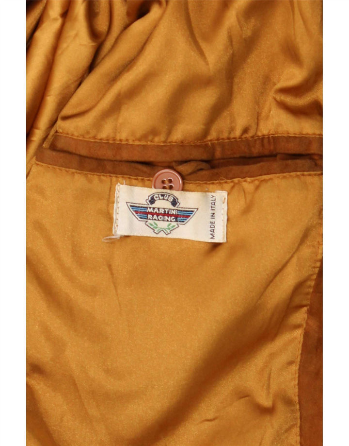 Veste Bomber En Daim Vintage Homme IT 48 Cuir Beige Moyen