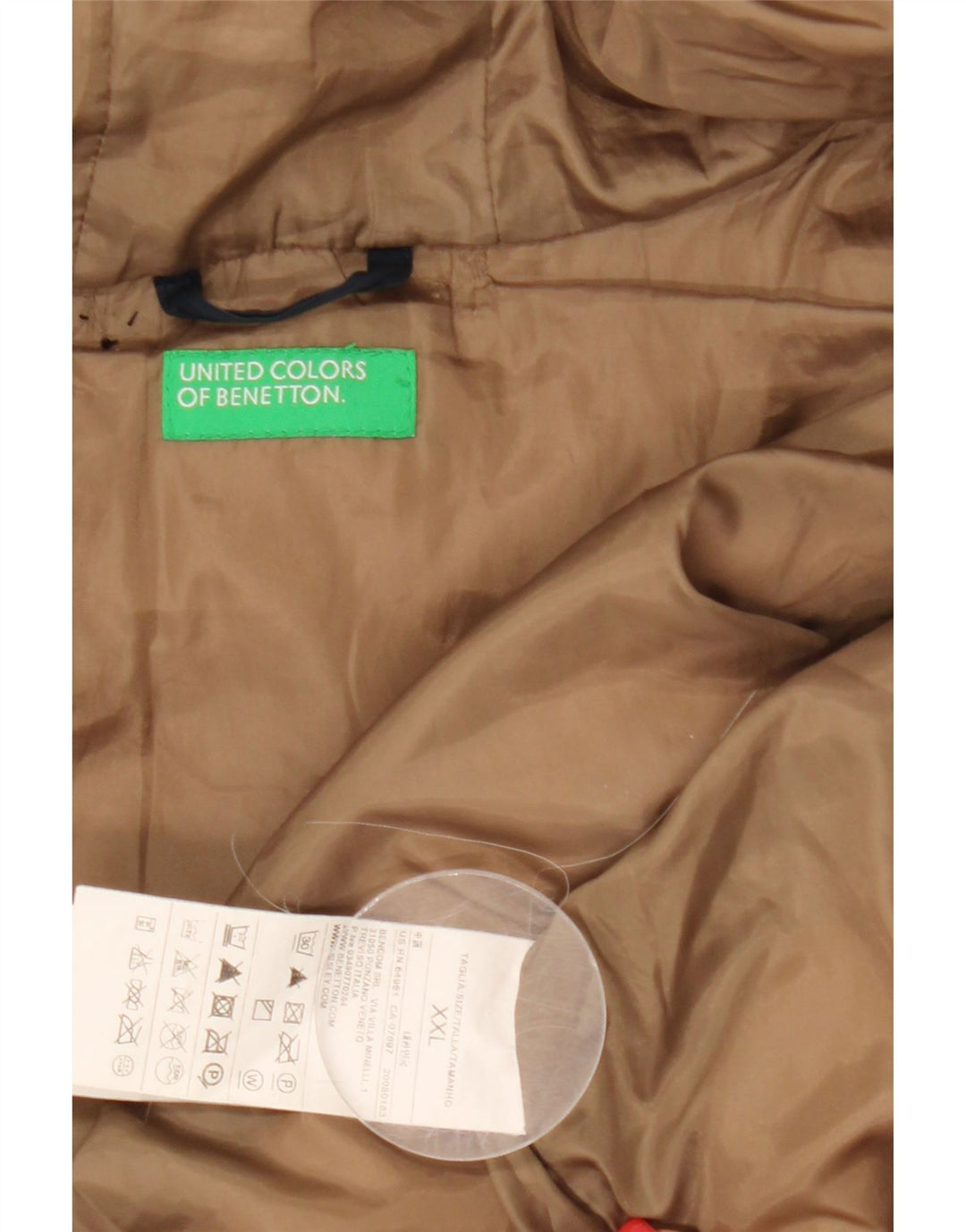 Benetton Veste matelassée à capuche pour femme UK 20 2XL Bleu marine Polyester