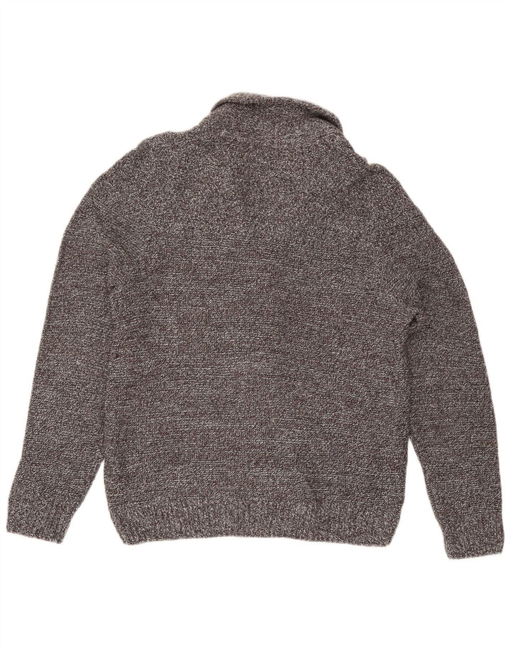 Marks & Spencer Pull Cardigan pour Homme Grand Acrylique Moucheté Gris