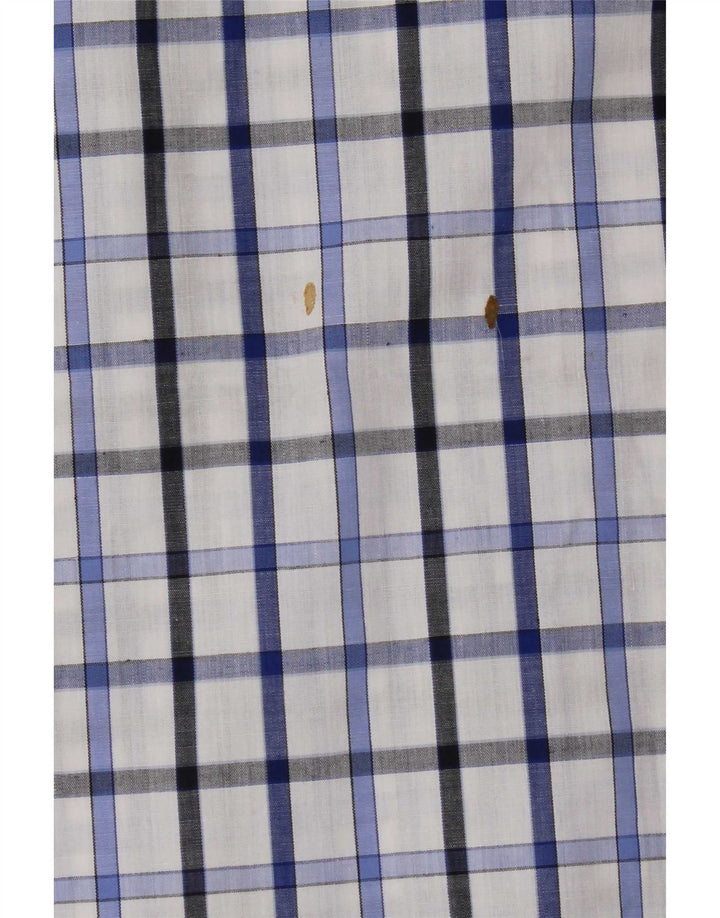 Pierre Cardin Chemise à manches courtes pour hommes Petit carreaux bleus Polyester