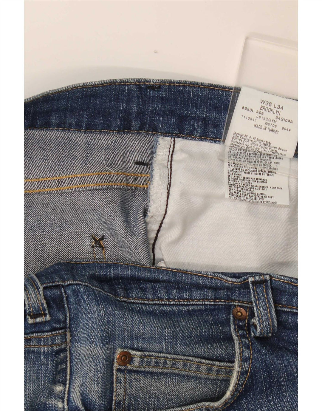 Lee Jean Droit Brooklyn Homme W36 L34 Bleu Coton