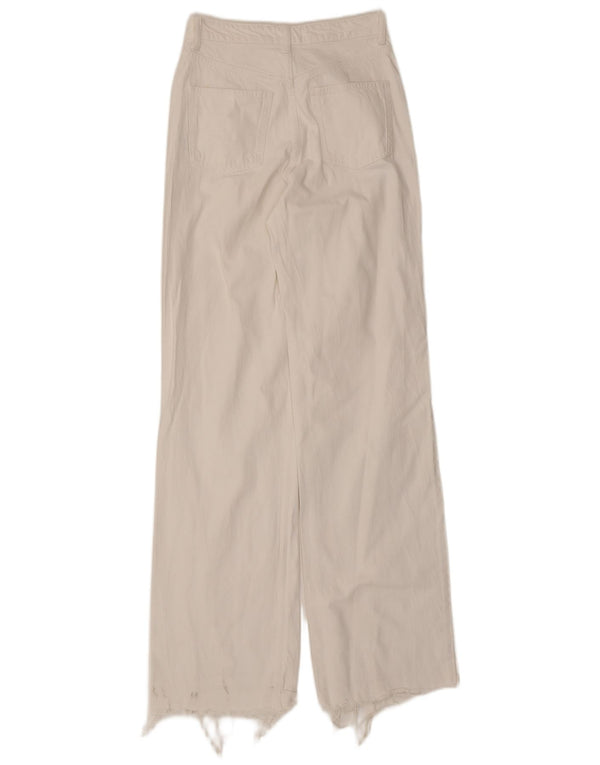Zara Jean taille haute jambe large pour femme EU 36 XS W26 L34 Blanc