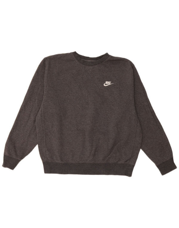 Nike Sweat-shirt surdimensionné pour femme UK 14 Gris moyen Coton