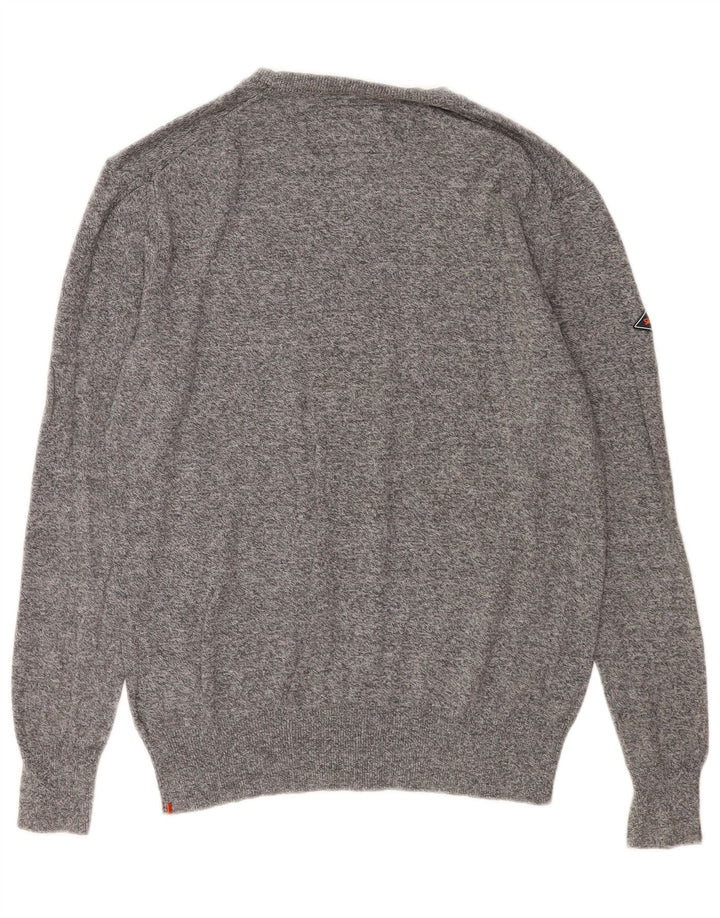 Superdry Pull Col Bateau Homme Gris Moyen Coton