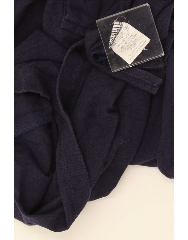 Reebok Polo à Manches Longues Homme Bleu Marine Moyen Coton