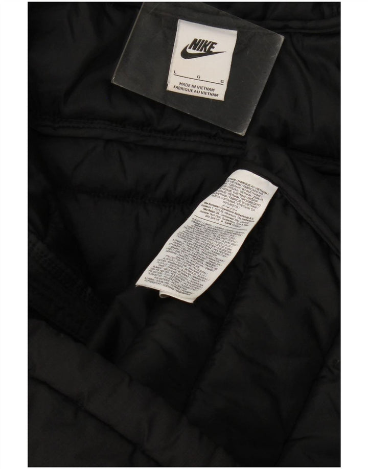 Nike Veste matelassée à capuche pour homme UK 40 Large Noir Polyester