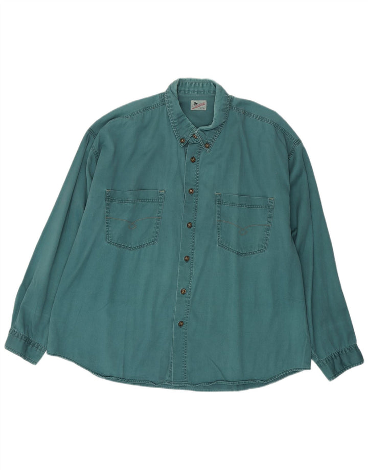 CAMARGUE Chemise Homme UK 45/46 2XL Bleu Coton