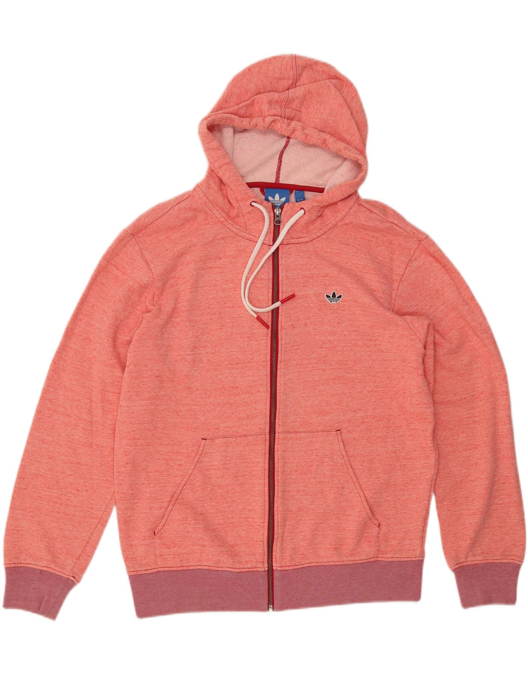 ADIDAS Pull à capuche zippé pour femme UK 14 Coton rose moyen