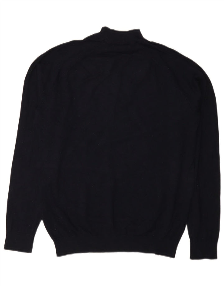 Zara Homme Pull Col Roulé Petit Bleu Marine Viscose