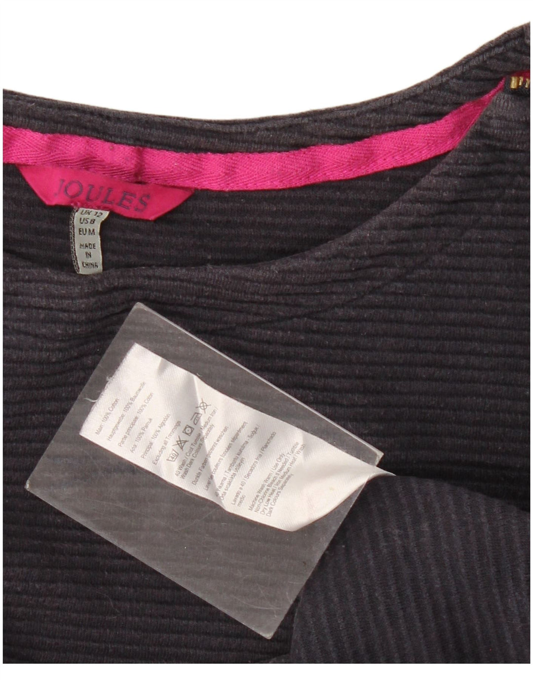 Joules Haut à manches longues pour femme UK 12 Bleu marine moyen Coton