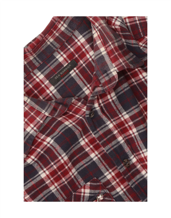 Sea Barrier Chemise Flanelle Homme Carreaux Rouge Moyen
