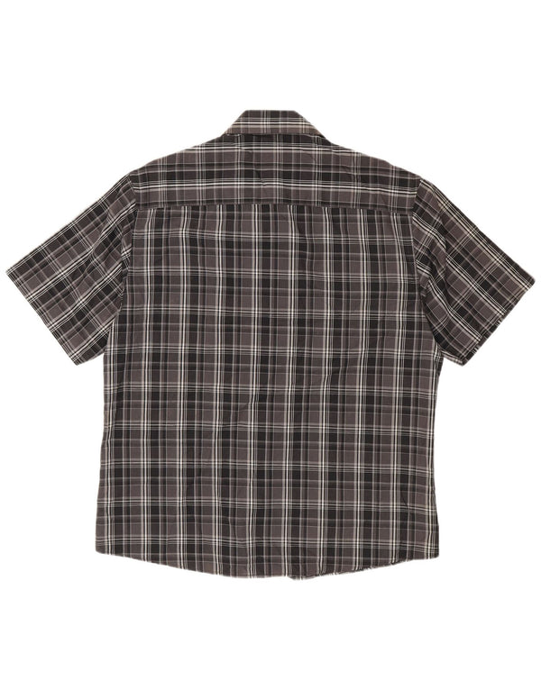 Pierre Cardin Chemise à manches courtes homme XL noir à carreaux polyester