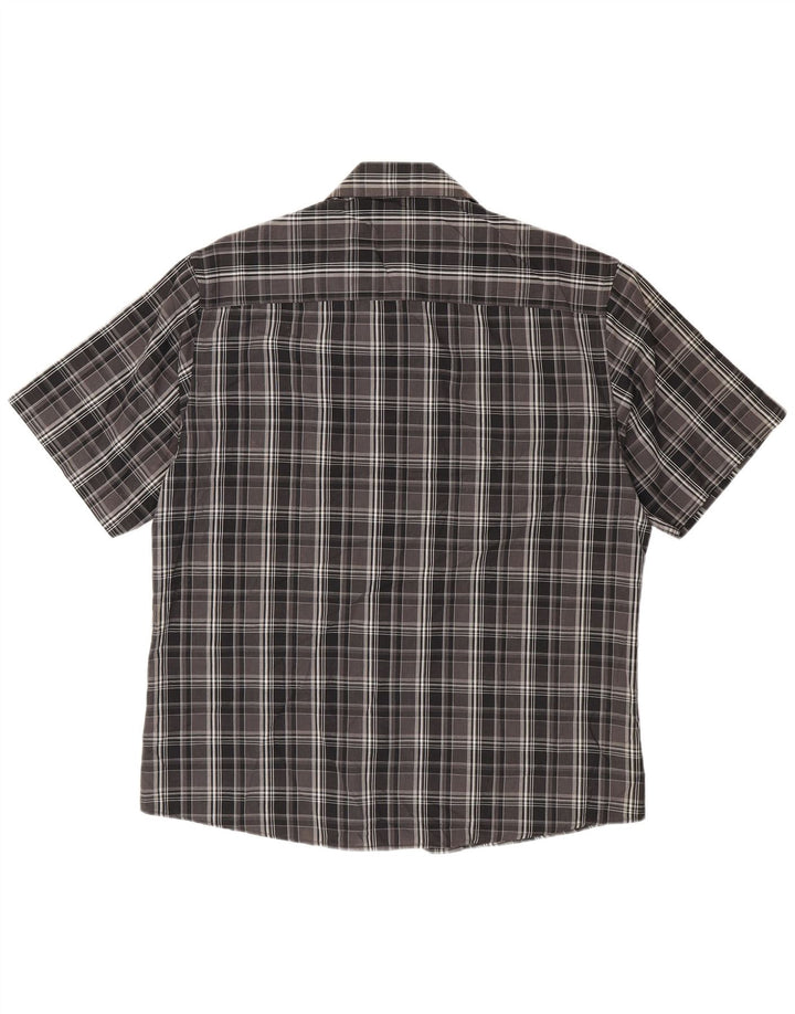 Pierre Cardin Chemise à manches courtes homme XL noir à carreaux polyester
