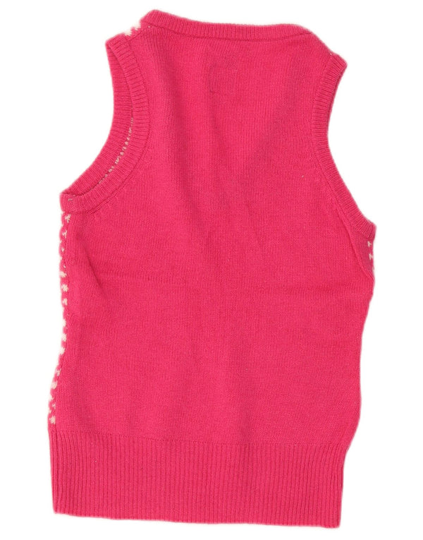 Joules Womens Vest Tank Top UK 8 Small Rose Floral Lambswool