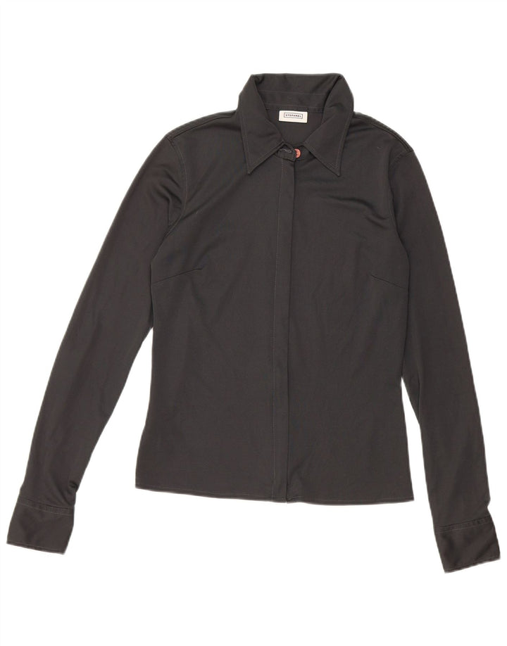 STEFANEL Chemisier Femme UK 10 Petit Noir Polyester